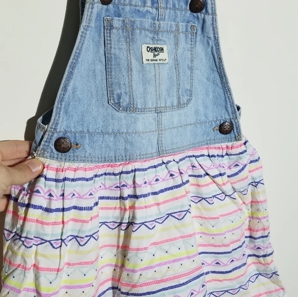 Oshkosh Denim Colorful Skirt Jumper 5T